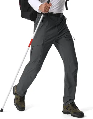 Mens Hiking Pants,Light Weight Cargo Outdoor Breathable with 6 Pockets, Summer Casual Quick Dry Waterproof Fishing Pants