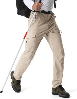 Mens Hiking Pants,Light Weight Cargo Outdoor Breathable with 6 Pockets, Summer Casual Quick Dry Waterproof Fishing Pants