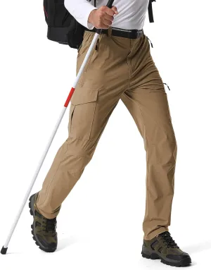 Mens Hiking Pants,Light Weight Cargo Outdoor Breathable with 6 Pockets, Summer Casual Quick Dry Waterproof Fishing Pants