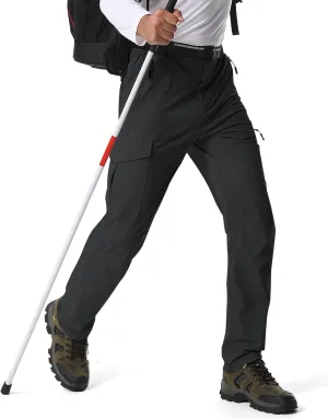 Mens Hiking Pants,Light Weight Cargo Outdoor Breathable with 6 Pockets, Summer Casual Quick Dry Waterproof Fishing Pants