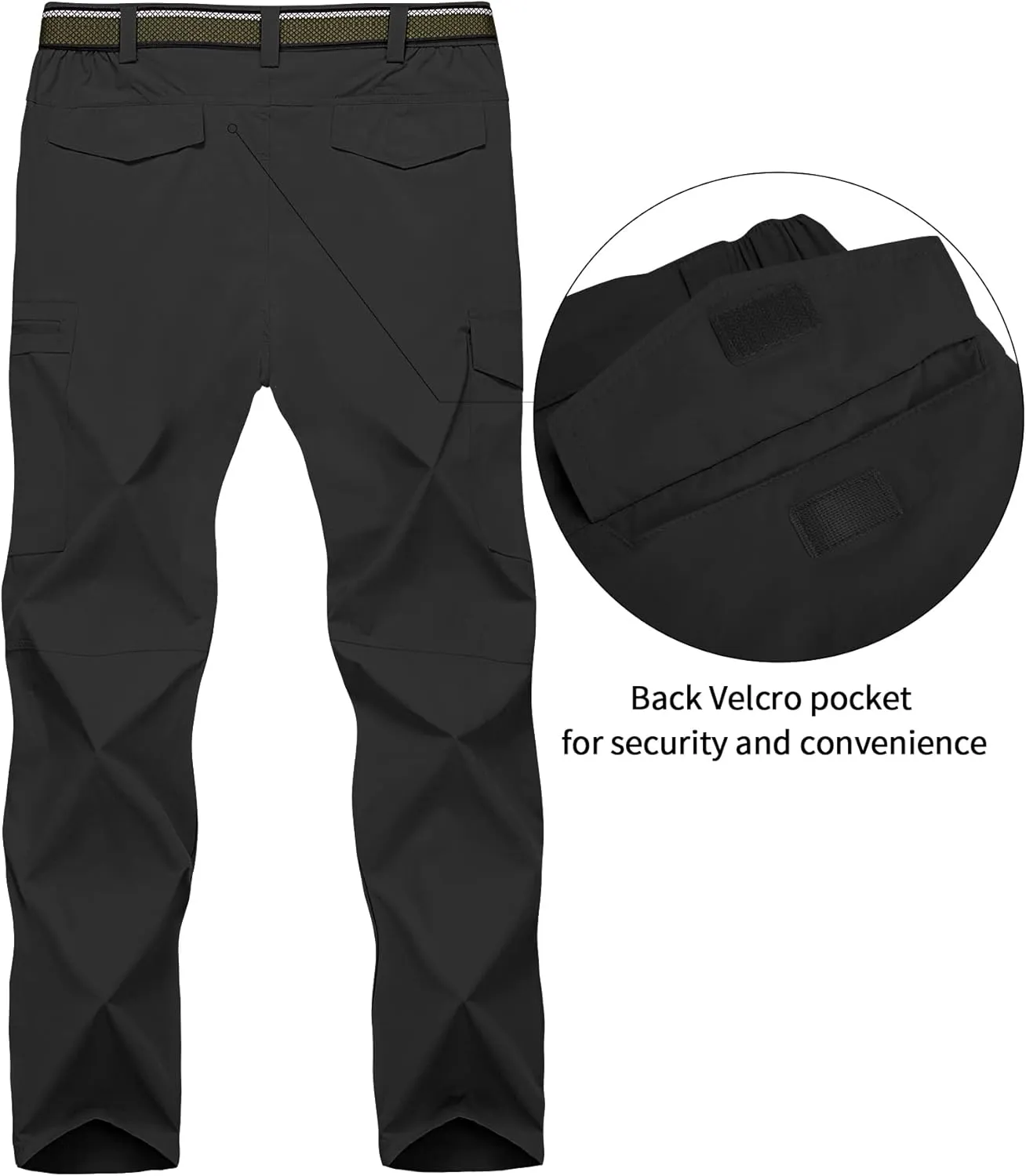 Mens Hiking Pants,Light Weight Cargo Outdoor Breathable with 6 Pockets, Summer Casual Quick Dry Waterproof Fishing Pants