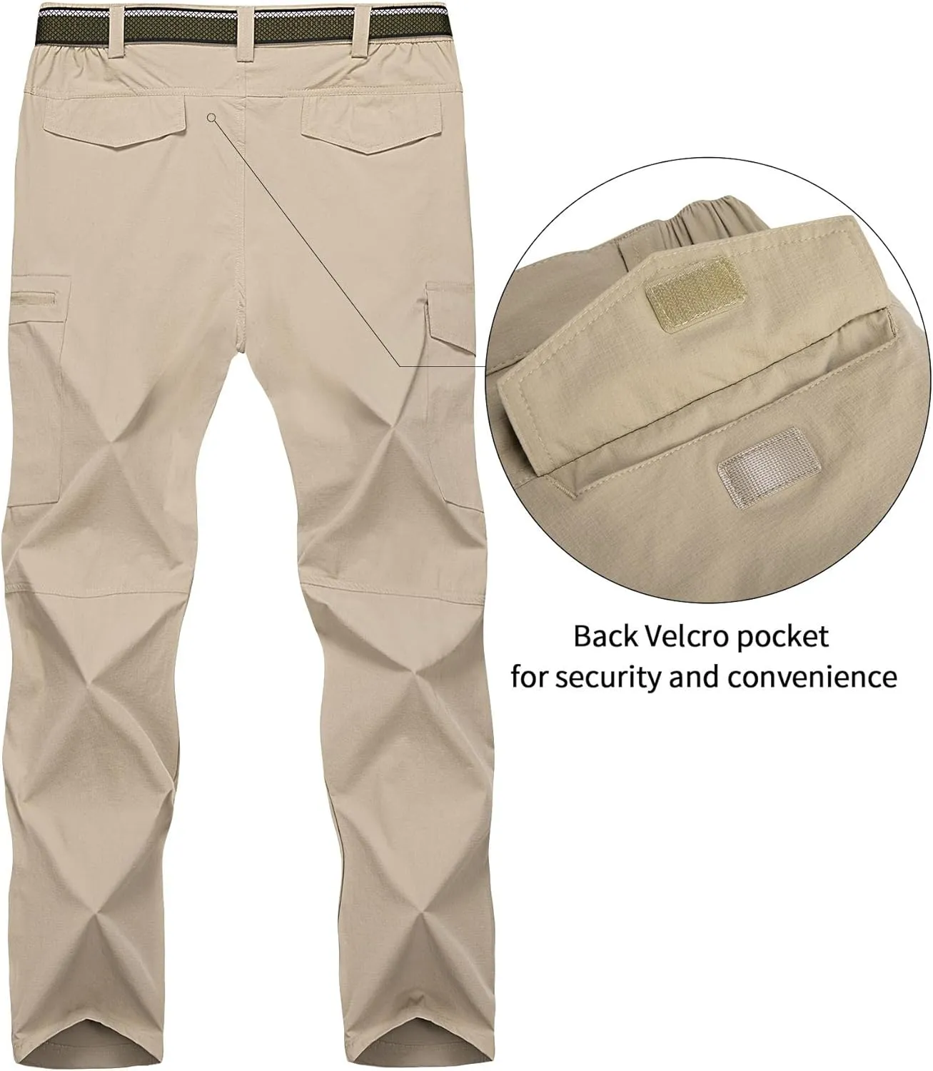 Mens Hiking Pants,Light Weight Cargo Outdoor Breathable with 6 Pockets, Summer Casual Quick Dry Waterproof Fishing Pants