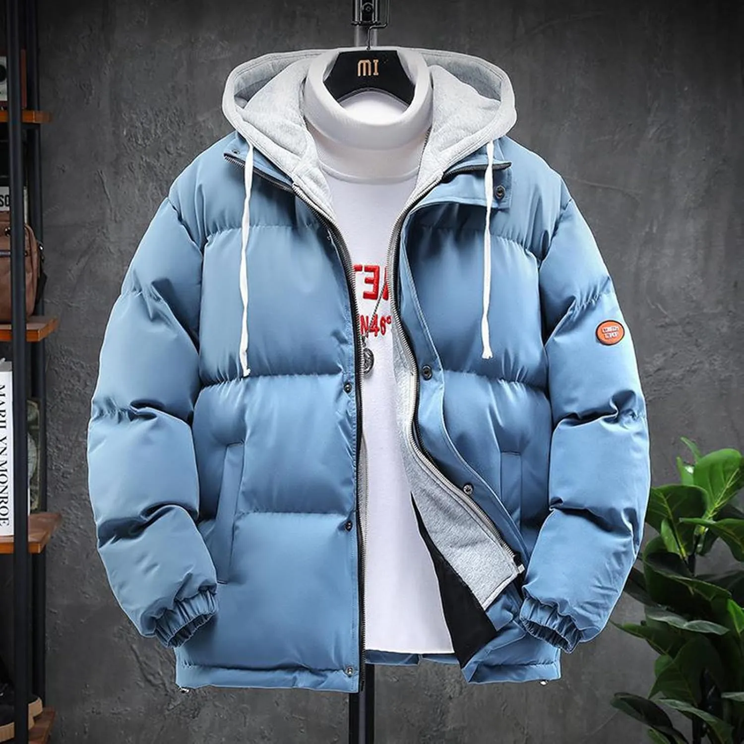 Men's Hooded 2024 Winter Coat Warm Puffer Jacket Thicken Cotton Coat with Removable Hood for Men Plus Size Windproof Outwear
