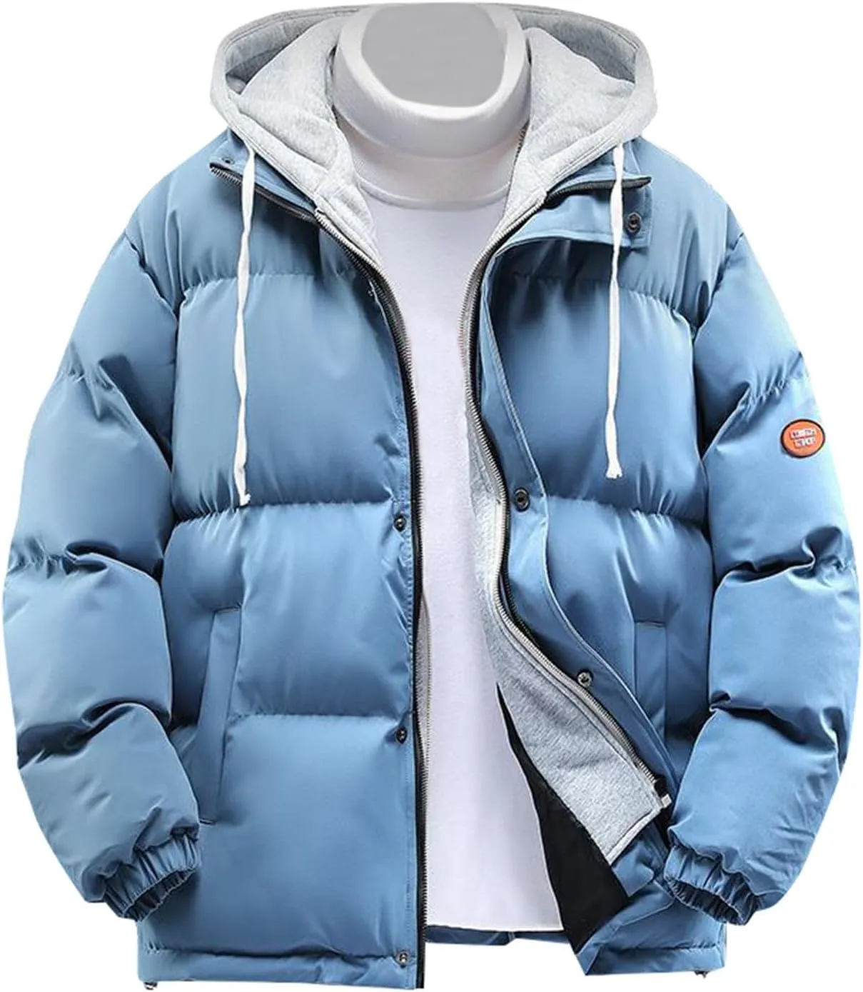 Men's Hooded 2024 Winter Coat Warm Puffer Jacket Thicken Cotton Coat with Removable Hood for Men Plus Size Windproof Outwear