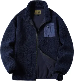 Men's Jacket Men's Autumn Winter Blouse Outdoor Leisure Warm Plus Size Pocket Zipper Lapel Cardigan Jacket Men's