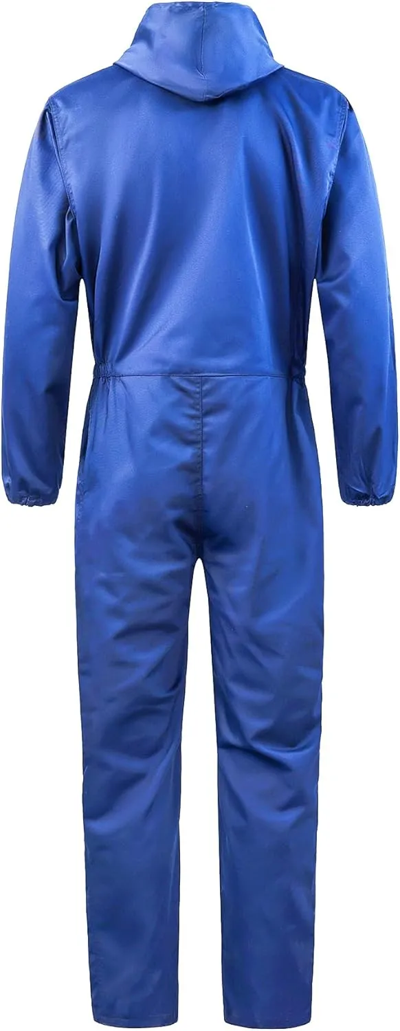 Men's Long Sleeve Zip-Front Coverall Lightweight Work Coveralls Mechanic Overall Jumpsuit with Hood