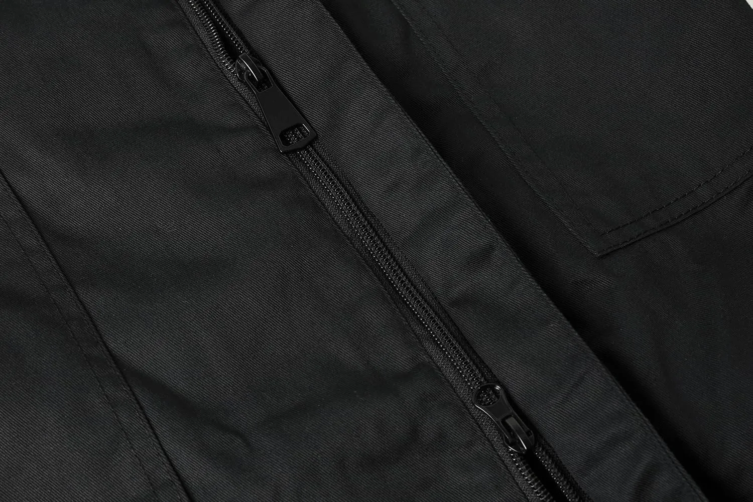 Men's Long Sleeve Zip-Front Coverall Lightweight Work Coveralls Mechanic Overall Jumpsuit with Hood