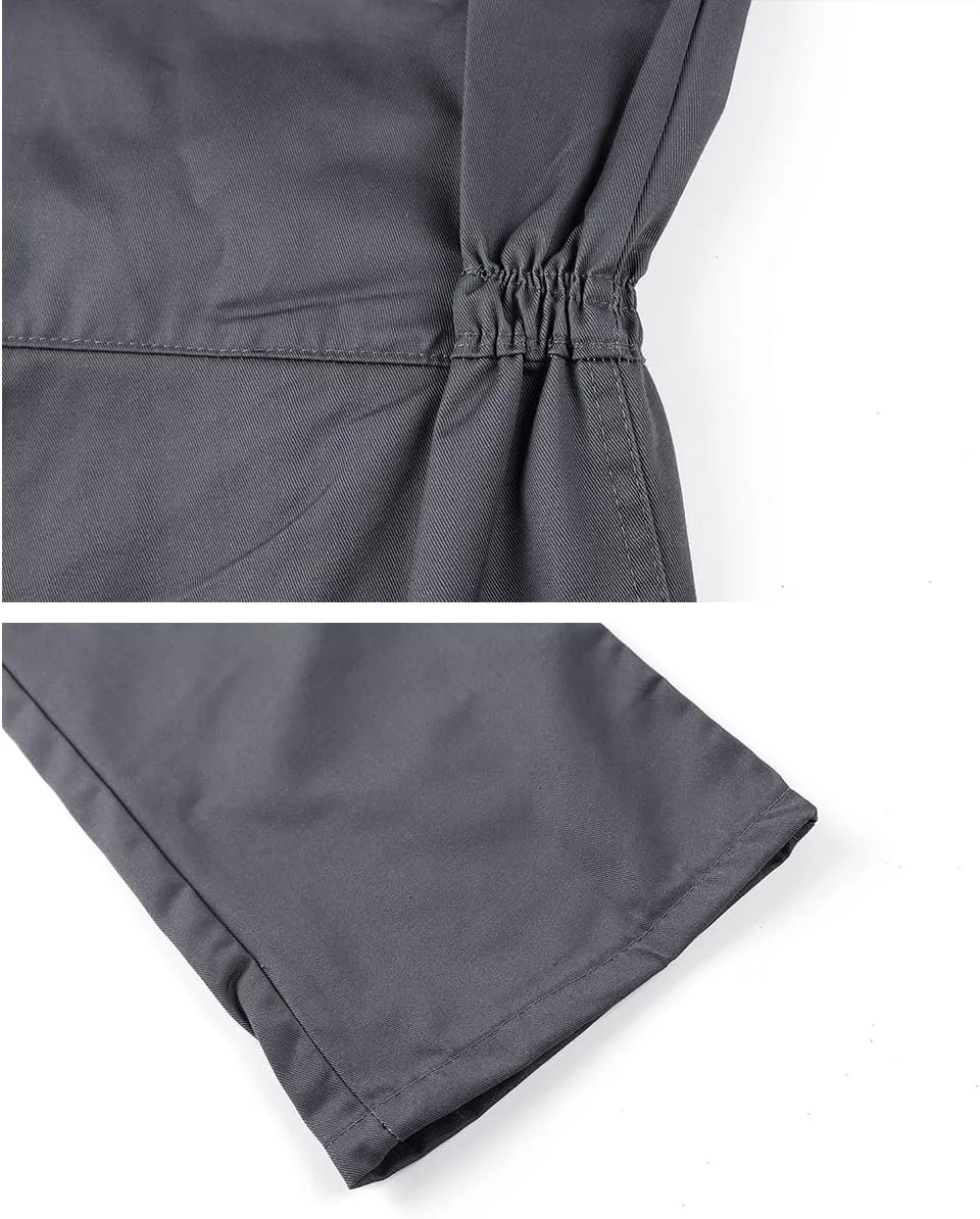 Men's Long Sleeve Zip-Front Coverall Lightweight Work Coveralls Mechanic Overall Jumpsuit with Hood