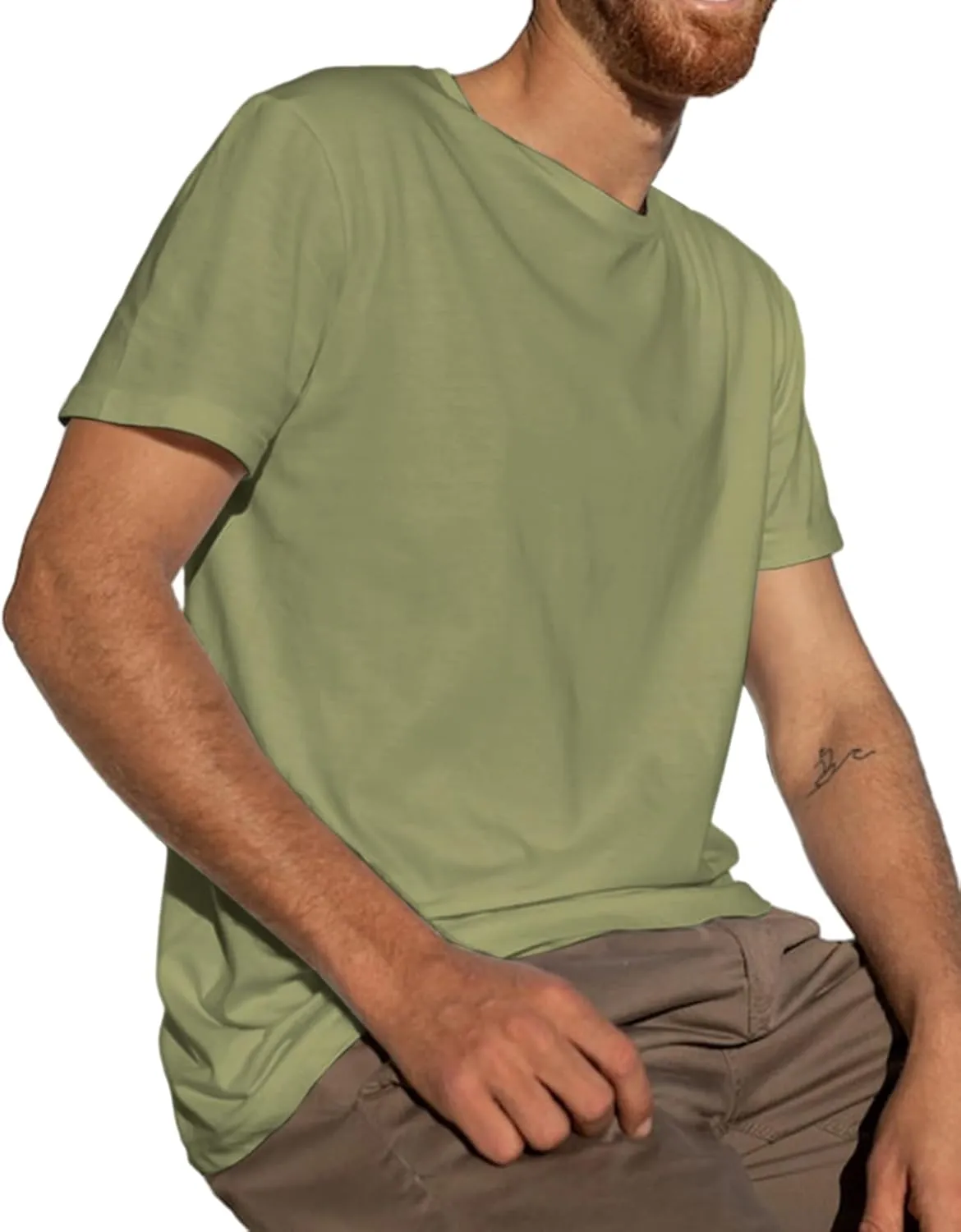 Men's Oversized T Shirts Lightweight Cooling Soft T-Shirt Short Sleeve Slick Casual Basic Crewneck Tee Shirt