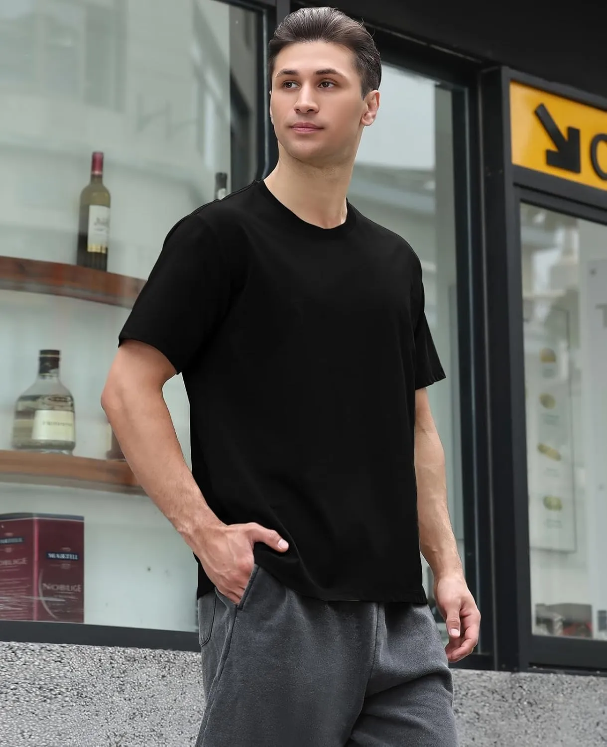 Men's Oversized T Shirts Lightweight Cooling Soft T-Shirt Short Sleeve Slick Casual Basic Crewneck Tee Shirt