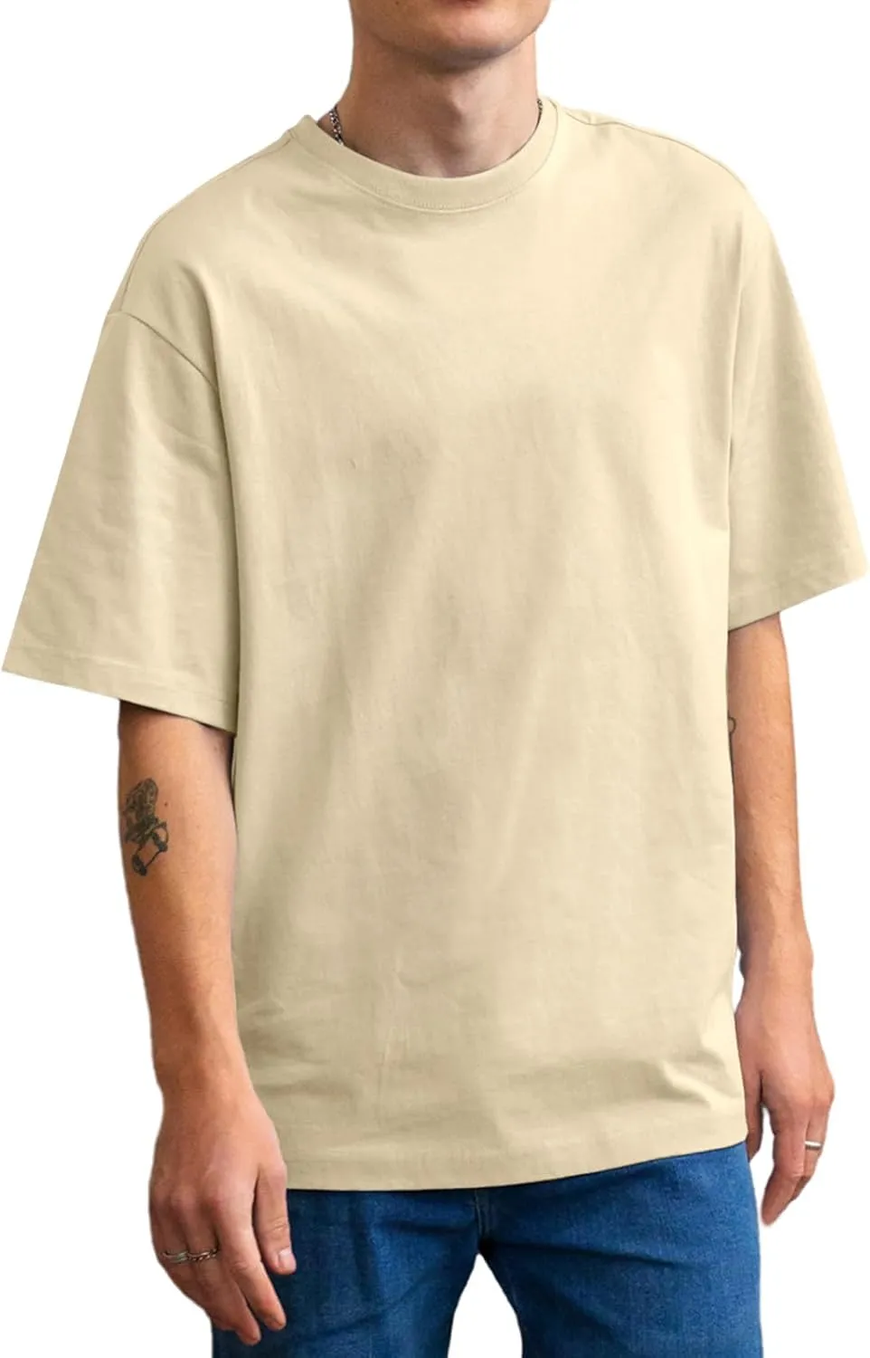 Men's Oversized T Shirts Lightweight Cooling Soft T-Shirt Short Sleeve Slick Casual Basic Crewneck Tee Shirt