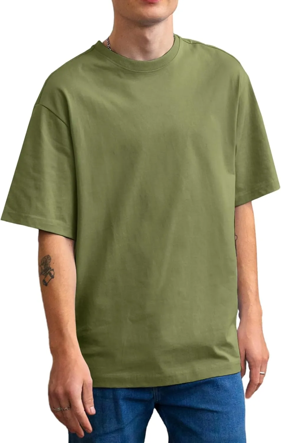 Men's Oversized T Shirts Lightweight Cooling Soft T-Shirt Short Sleeve Slick Casual Basic Crewneck Tee Shirt