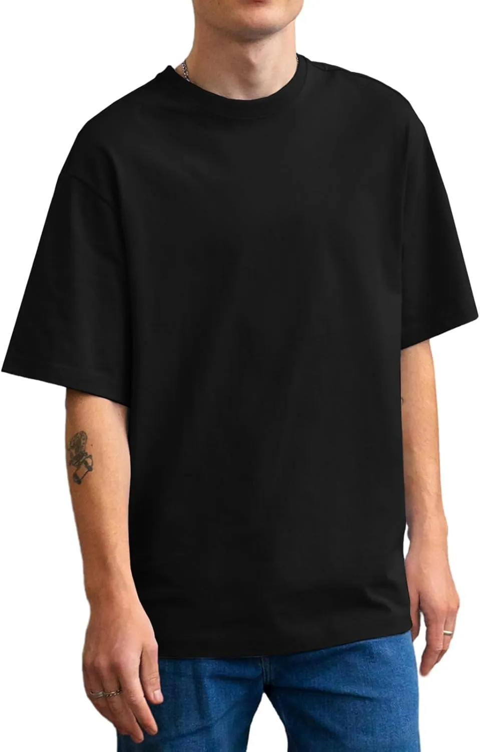 Men's Oversized T Shirts Lightweight Cooling Soft T-Shirt Short Sleeve Slick Casual Basic Crewneck Tee Shirt