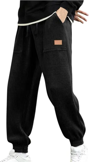 Mens Pants Athletic Fit Stretch Drawstring Elastic Casual Workout Pants Fashion Cinch Bottom Baggy Jogger Pants