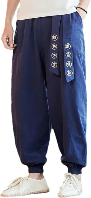 Men's Pants Casual Harem Pants Elastic Waist Streetwear Vintage Trousers Male Jogging Sweatpants