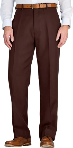 Men's Premium Smart Pants for Officework Stretch Waist Band - Pleated Formal Dress Slacks (Standard and Big & Tall)
