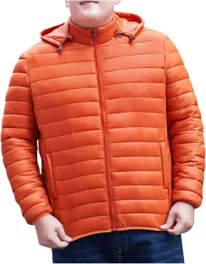 Men's Puffer Jacket Plus Size Lightweight Down Jacket Packable Quilted Jacket Zip up Padded Coat Warm Winter Jacket