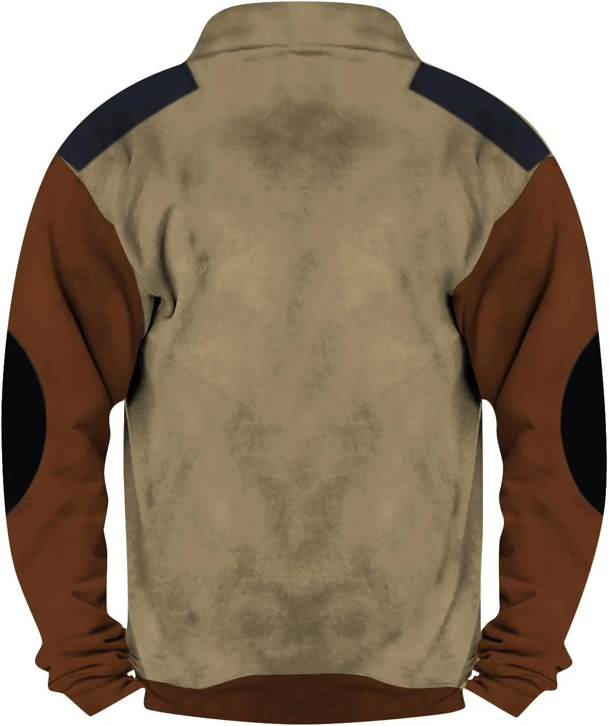 Men's Quarter Zipper Sherpa Sweatshirts 2025 Thermal Warm Sweater 1/4 Zip Stand Collar Cowboy Print Tactical Jacket