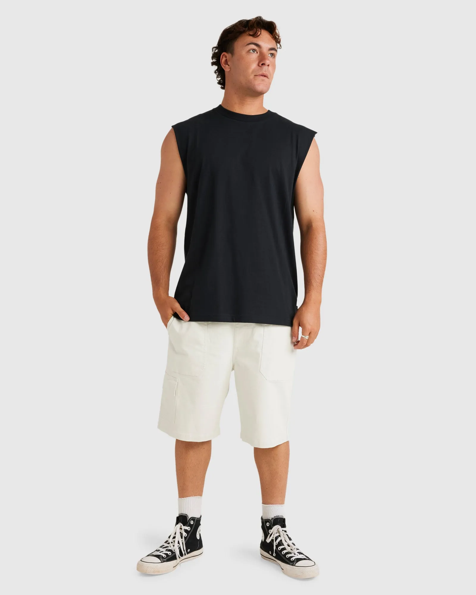Mens RVCA Basic Muscle Shirts