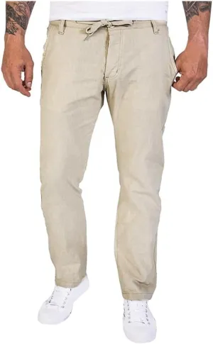 Men's Solid Color Linen Outdoor Pants Loose Casual Drawstring Long Leg Pants 2025