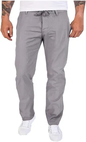 Men's Solid Color Linen Outdoor Pants Loose Casual Drawstring Long Leg Pants 2025