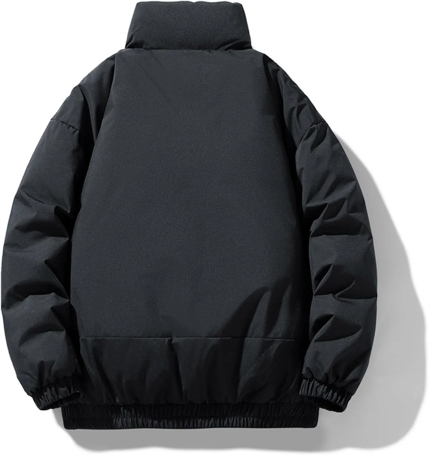 Men's Stand Collar Puffer Jacket Down Winter Coats Cotton Padded Waterproof Outerwear with Pockets
