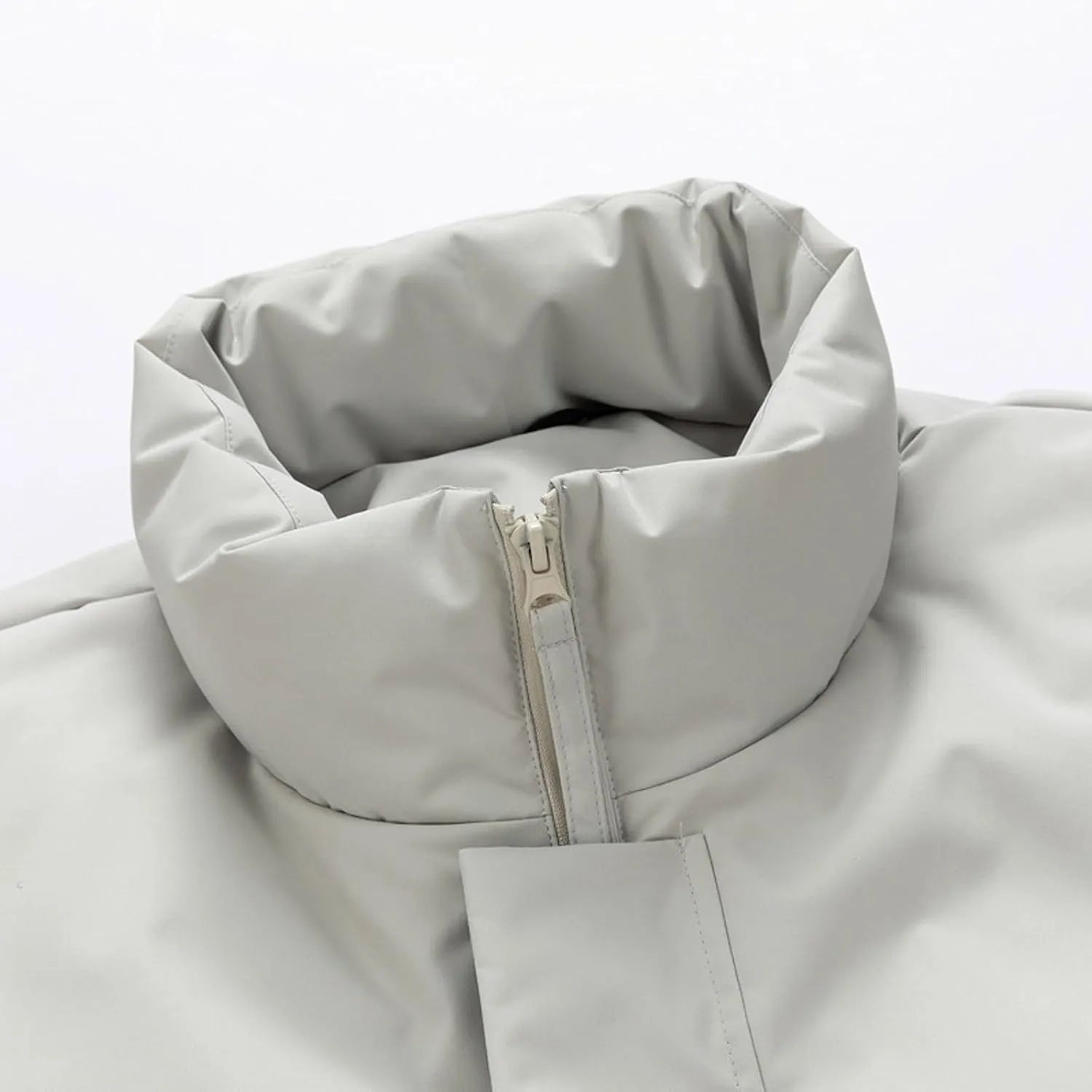 Men's Stand Collar Puffer Jacket Down Winter Coats Cotton Padded Waterproof Outerwear with Pockets