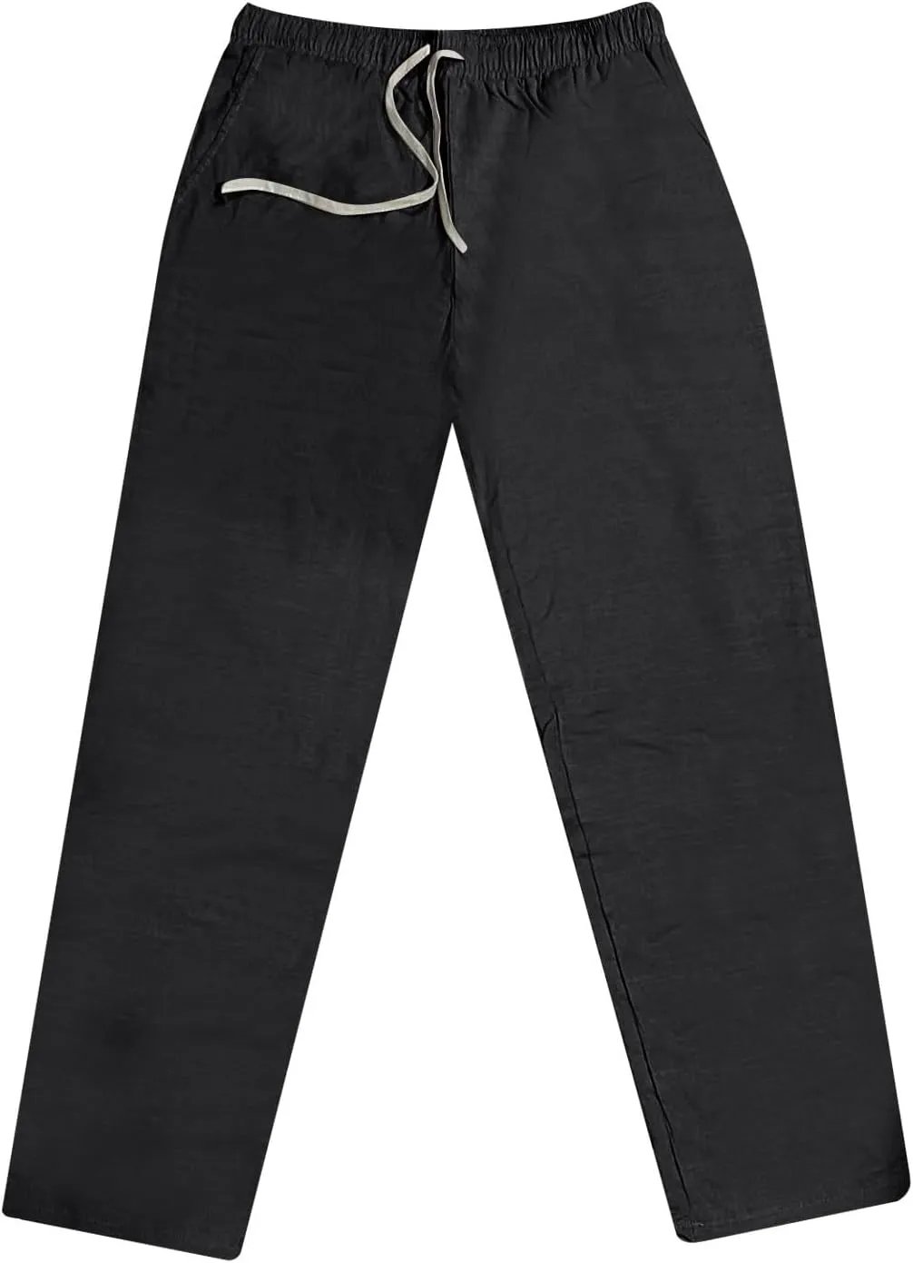 Men's Summer Cotton and Linen Solid Color Drawstring Loose Casual Outdoor Beach Pants 2025