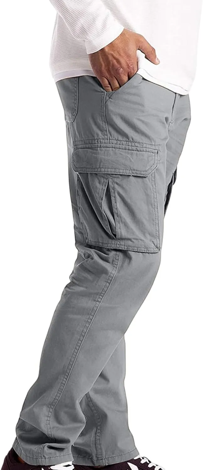 Men's Summer Multi-Pocket Cargo Pants Loose Straight Leg Pants
