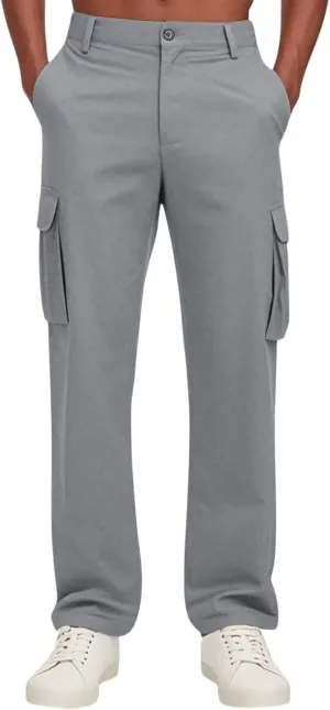 Men's Summer Multi-Pocket Cargo Pants Loose Straight Leg Pants