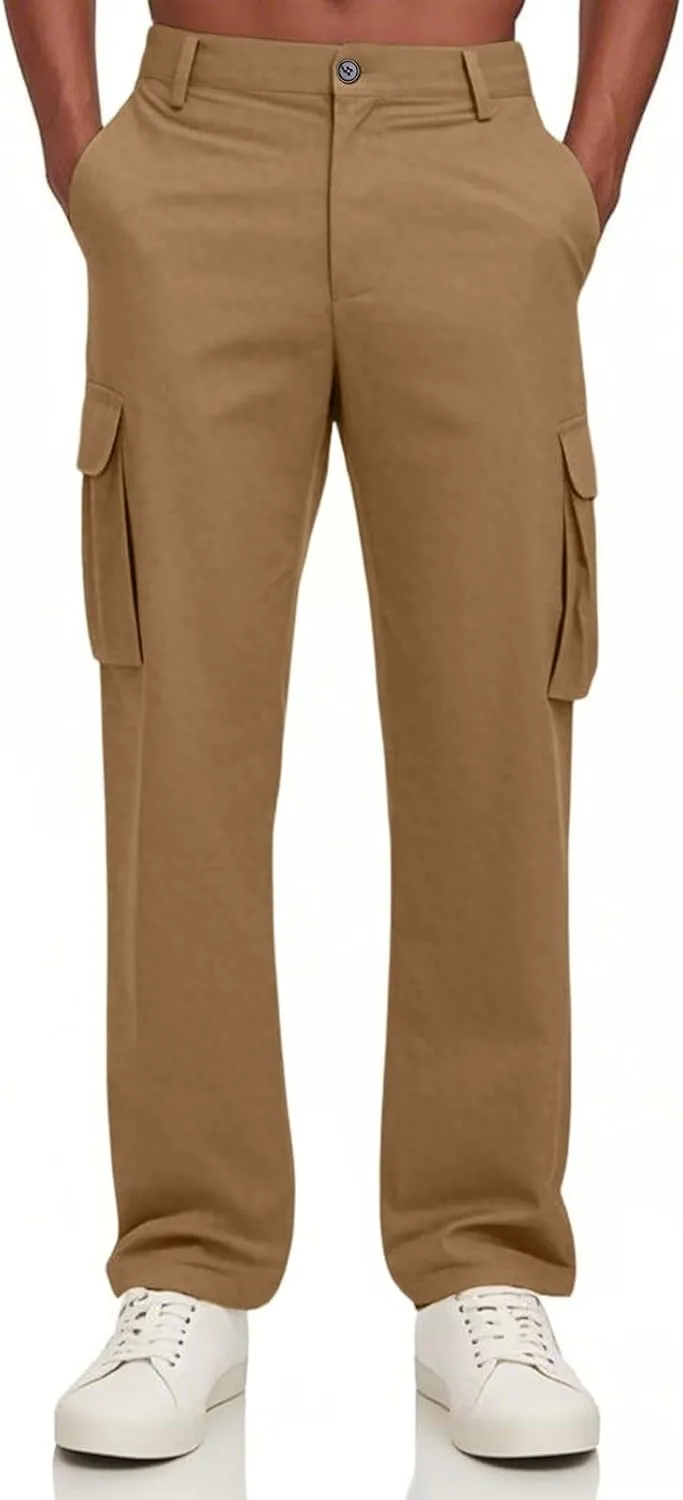 Men's Summer Multi-Pocket Cargo Pants Loose Straight Leg Pants