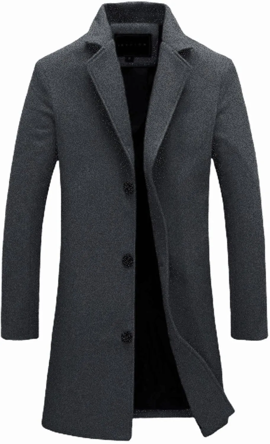 Mens Trench Coat Long Winter Overcoat Cable Knit Tunic Button Up Plain Shawl Overcoat Winter Casual Peacoat Jacket