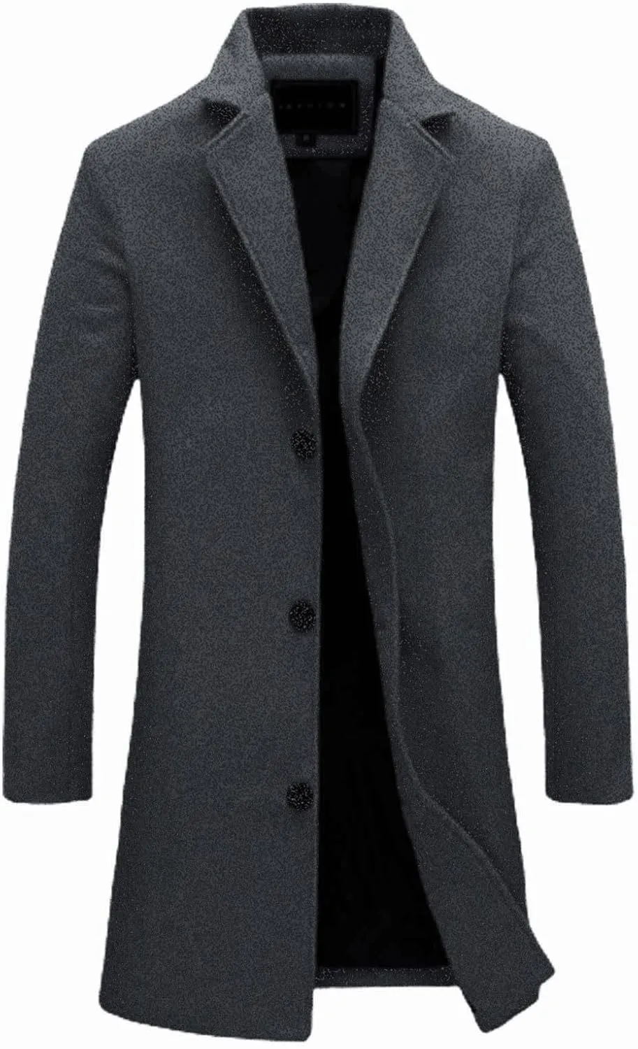 Mens Trench Coat Long Winter Overcoat Cable Knit Tunic Button Up Plain Shawl Overcoat Winter Casual Peacoat Jacket