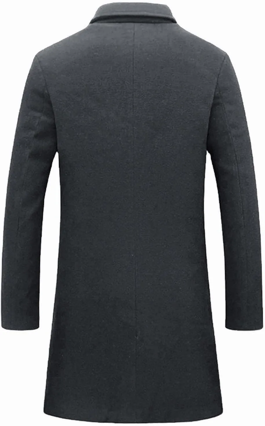 Mens Trench Coat Long Winter Overcoat Cable Knit Tunic Button Up Plain Shawl Overcoat Winter Casual Peacoat Jacket
