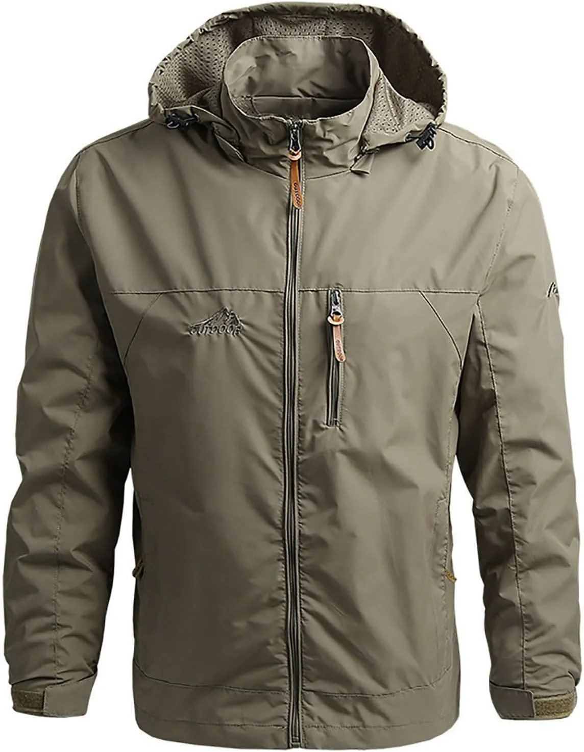 Men'S Waterproof Jacket Detachable Hood Zip Winter Jackets Windproof Casual Jackets Sportswear For Outdoor Hiking