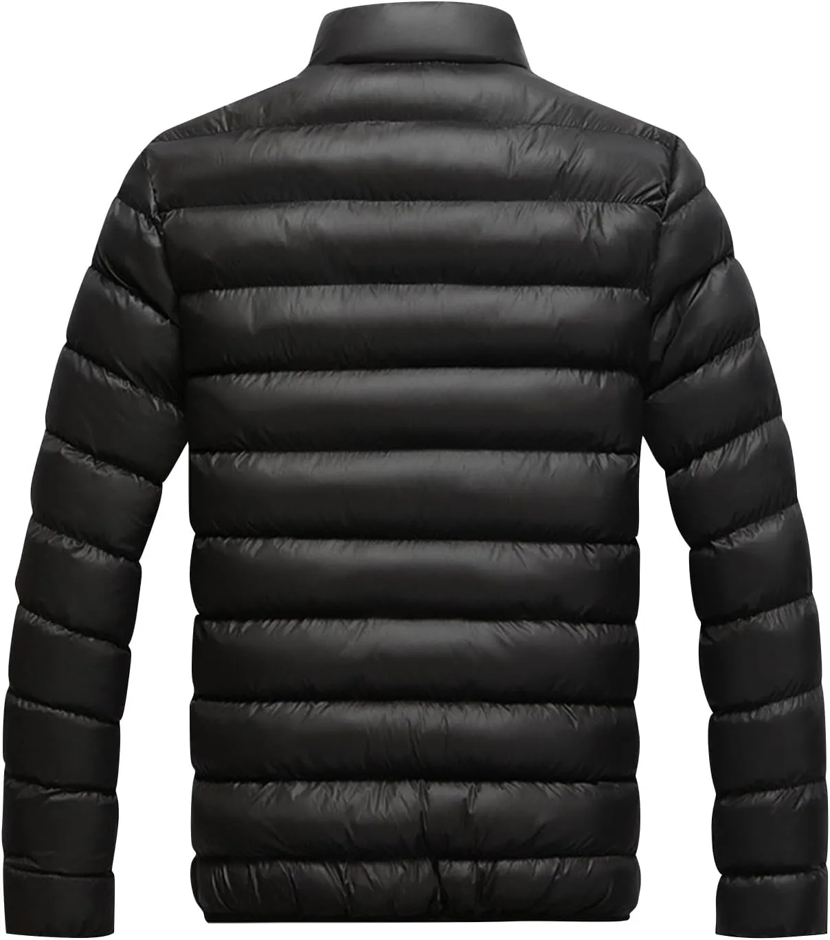 Men's Winter Puffer Jacket Fleece Warm Lightweight Coat Outerwear Cold Weather Chompas Para Hombre, M-2XL