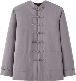Men's Winter Tang Suit Jacket - Chinese Style with Button-Up Coat - Loose Cotton Padded Top