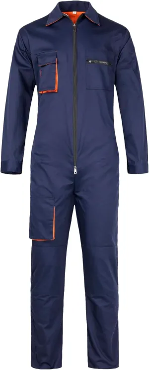 Mens Work Coveralls Long Sleeve Workwear Overalls Utility Zip-Front Coverall with Multi Pockets