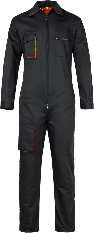 Mens Work Coveralls Long Sleeve Workwear Overalls Utility Zip-Front Coverall with Multi Pockets