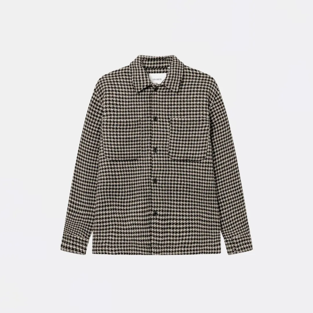 Milian Houndstooth Overshirt (Light Desert Sand   Black)