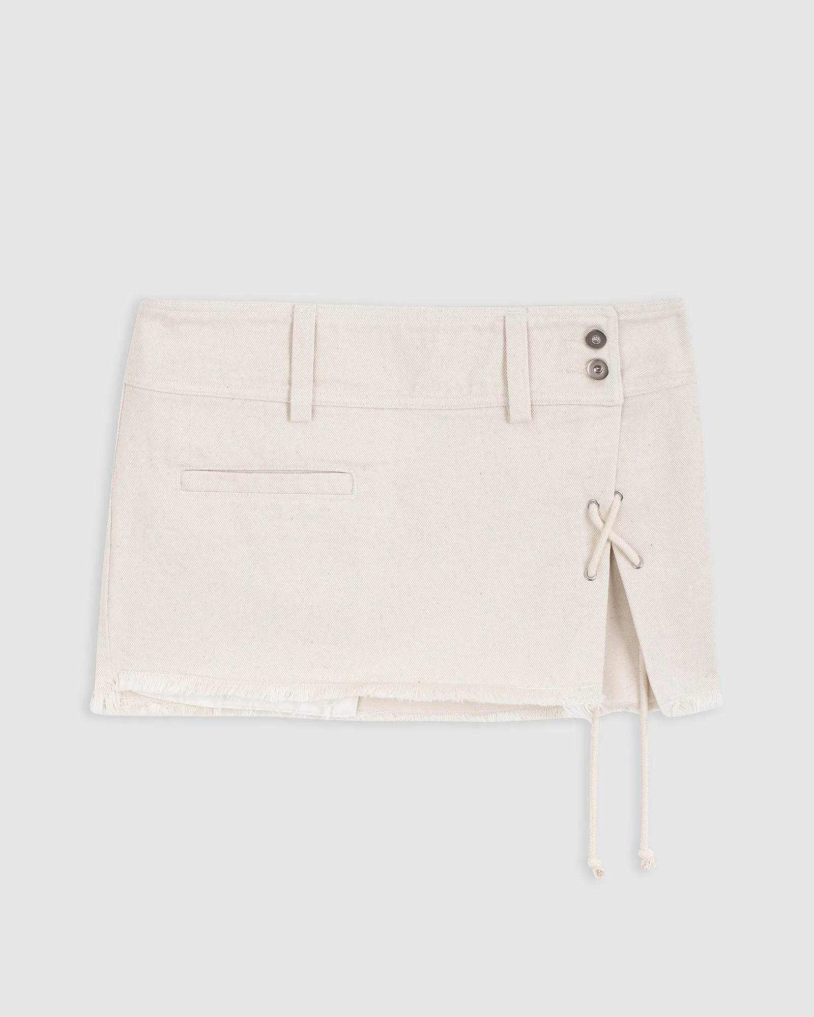 MILOS DENIM MINI SKIRT IN OFF-WHITE