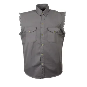Milwaukee Performance Denim-DM4004-Men’s Gray Lightweight Sleeveless Denim Shirt