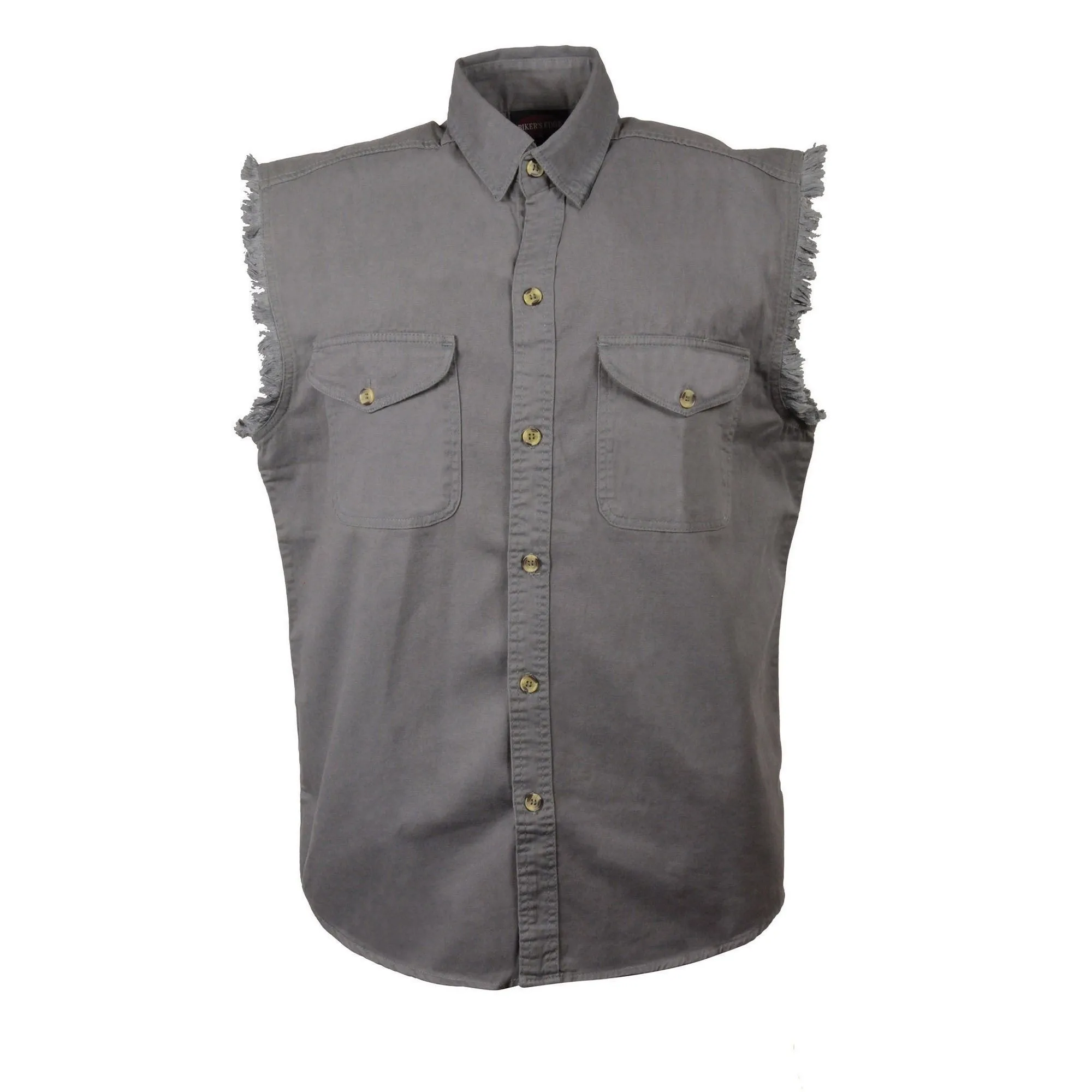 Milwaukee Performance Denim-DM4004-Men’s Gray Lightweight Sleeveless Denim Shirt