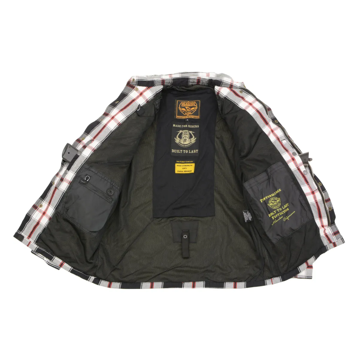 Milwaukee Performance MPM1635 Men's Armored Biker Flannel Biker Shirt