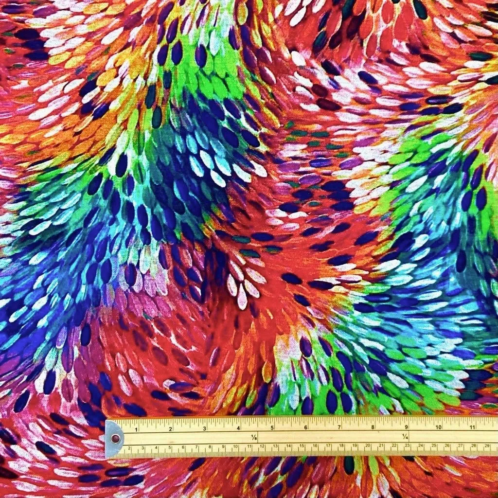 Multicolour Burst Digital Modal-Touch Jersey Fabric