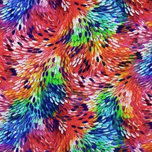 Multicolour Burst Digital Modal-Touch Jersey Fabric