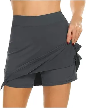NaRHbrg Performance Sports Skorts for Women's Lightweight Golf Skirts Inner Shorts Tennis Running Workout Skorts