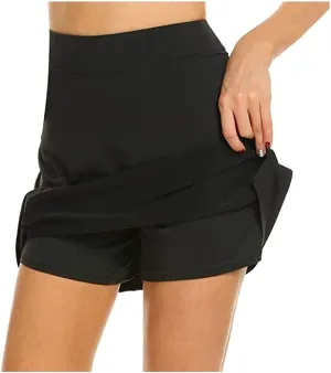 NaRHbrg Performance Sports Skorts for Women's Lightweight Golf Skirts Inner Shorts Tennis Running Workout Skorts