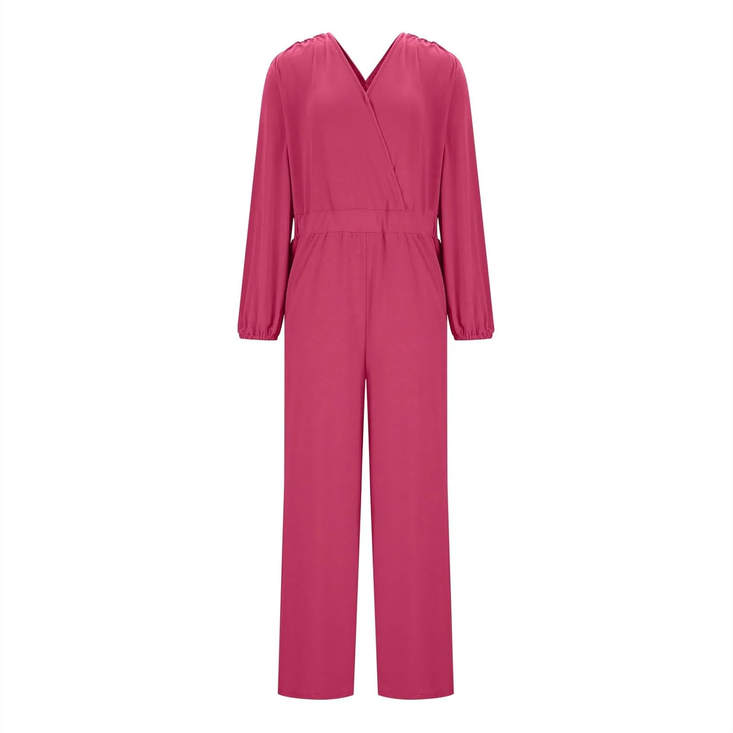 Pants for Women Summer Fall Loose Fit Pleated Flare Wide Leg Coveralls Pants One Piece Women 2025
