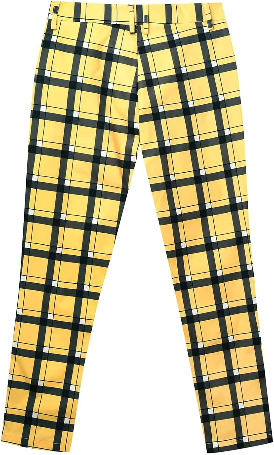 Plaid Print Mens Dress Pants Slim Fit Dress Pants Stretch Skinny Golf Pants Casual Fashion Chino Casual Pants
